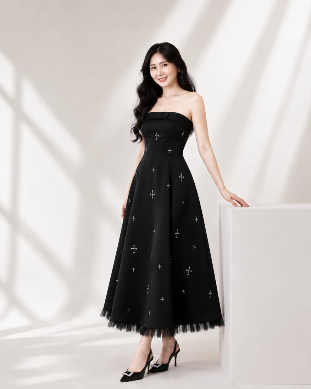 5139 Lorraine Diamond Embellished Strapless Maxi Dress