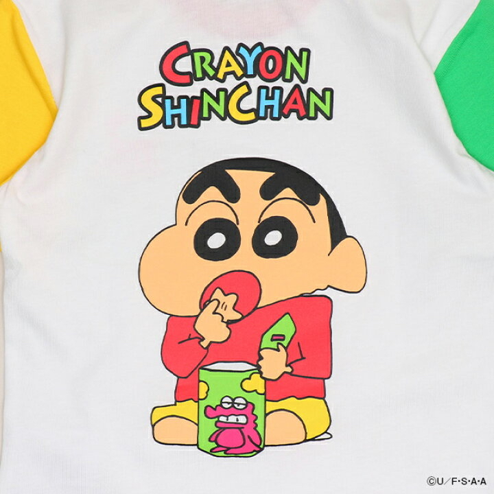 🇯🇵預訂 日本直送🇯🇵Babydoll x蠟筆小新系列兩色人物前後印花口袋撞色短袖T恤