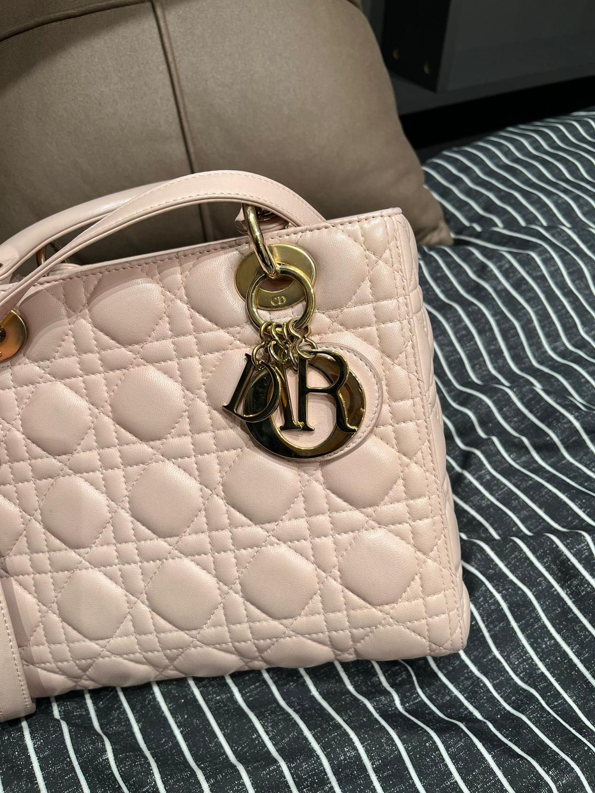 Dior Lady Dior Pink Medium 100%Authentic, 95%New ✅dust bag
