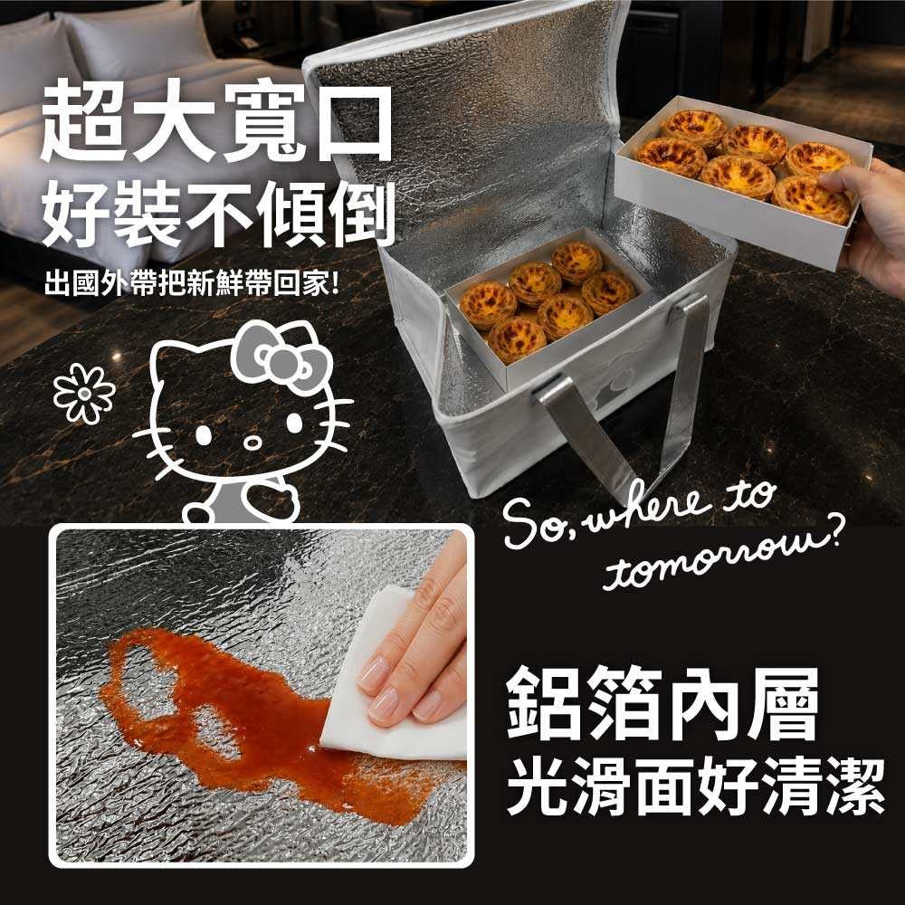 【預計裝櫃日:08月28日船班】台灣正版授權 HELLO KITTY 灰燼款大容量保溫提袋