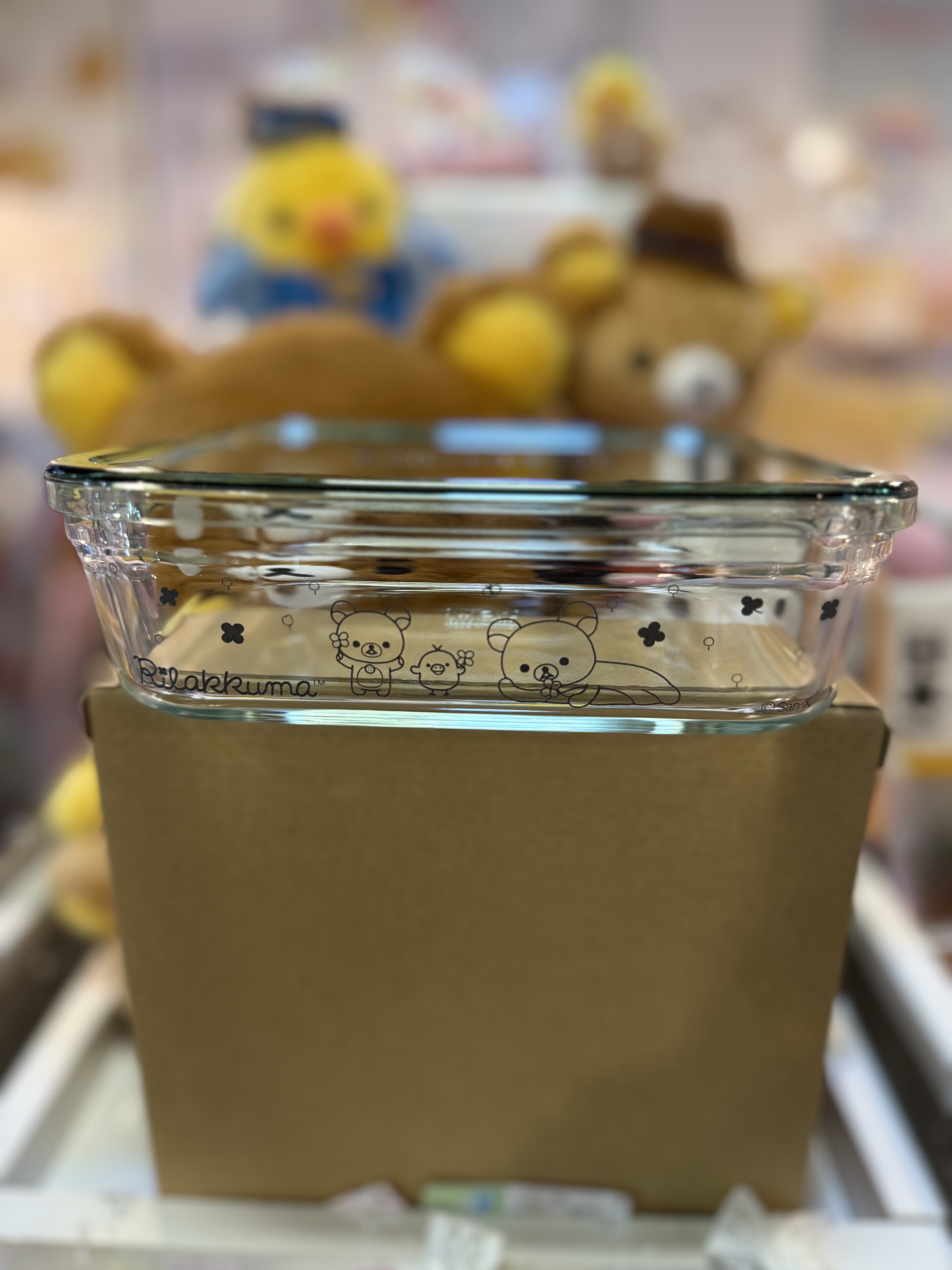 《現貨》全新日本專店限定 Rilakkuma 耐熱玻璃製食物盒（1200 ml)