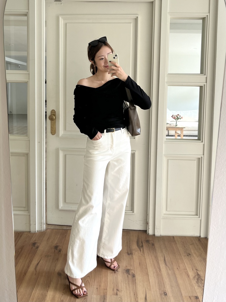 Muse Off Shoulder Drape Top (Black)