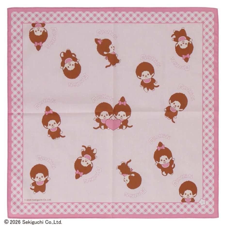 🎀【預訂】Monchhichi-kun & Monchhichi-chan 印花手帕 P