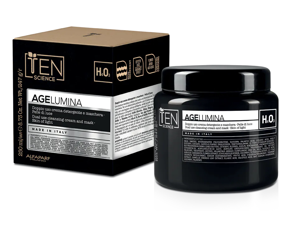 意大利 TEN SCIENCE AGE 花酸海洋抗老面霜面膜 250ML | TEN SCIENCE AGE 光感煥白雙用潔膚霜面膜 250G專業線SALON裝 