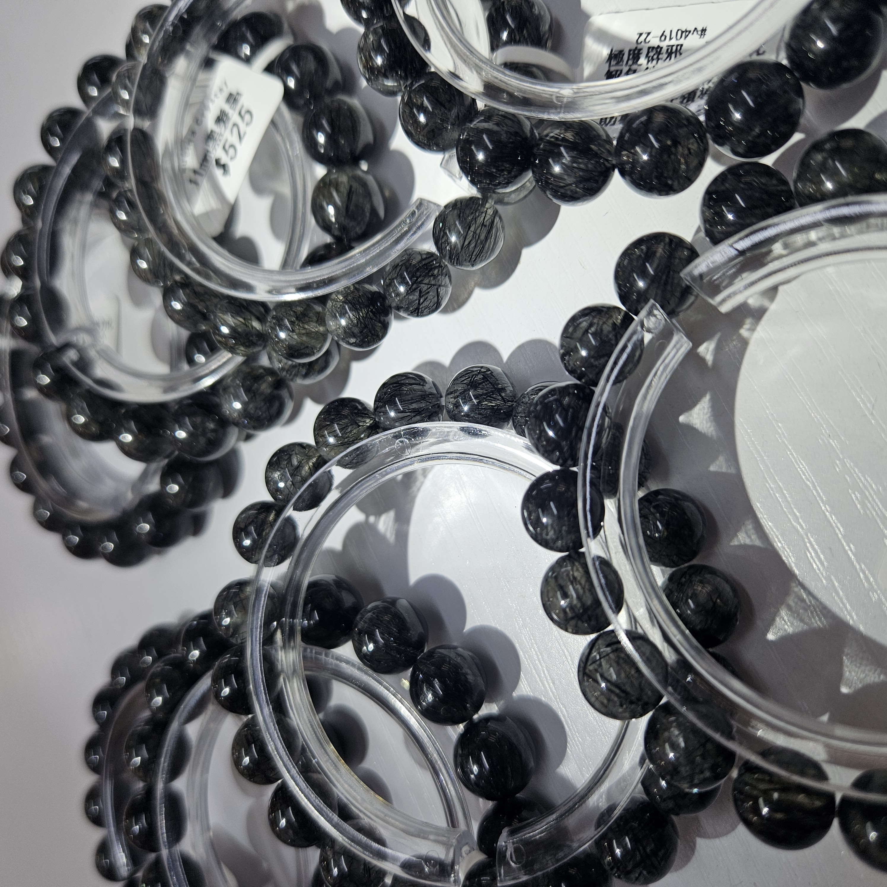 (Co#7214)11.5mm+密髮黑髮晶手串手鏈/Black Rutilated Quartz Bracelet