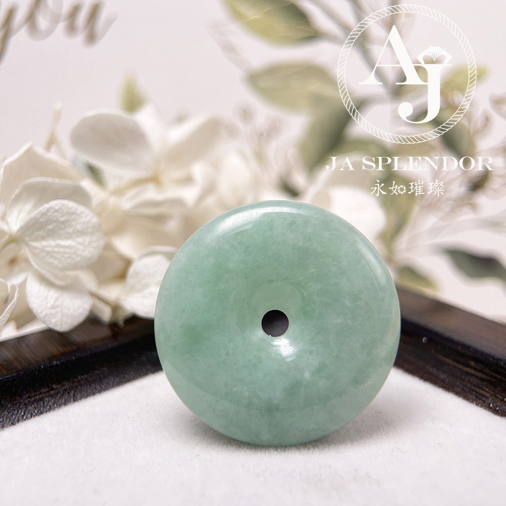 JN-3116 天然翡翠A玉 果綠甜色平安扣