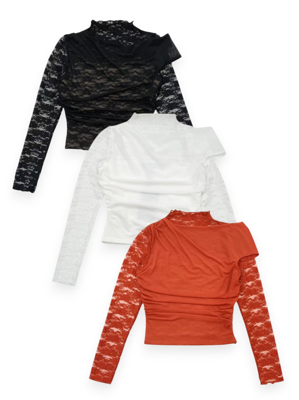 Ruched Lace Top M253