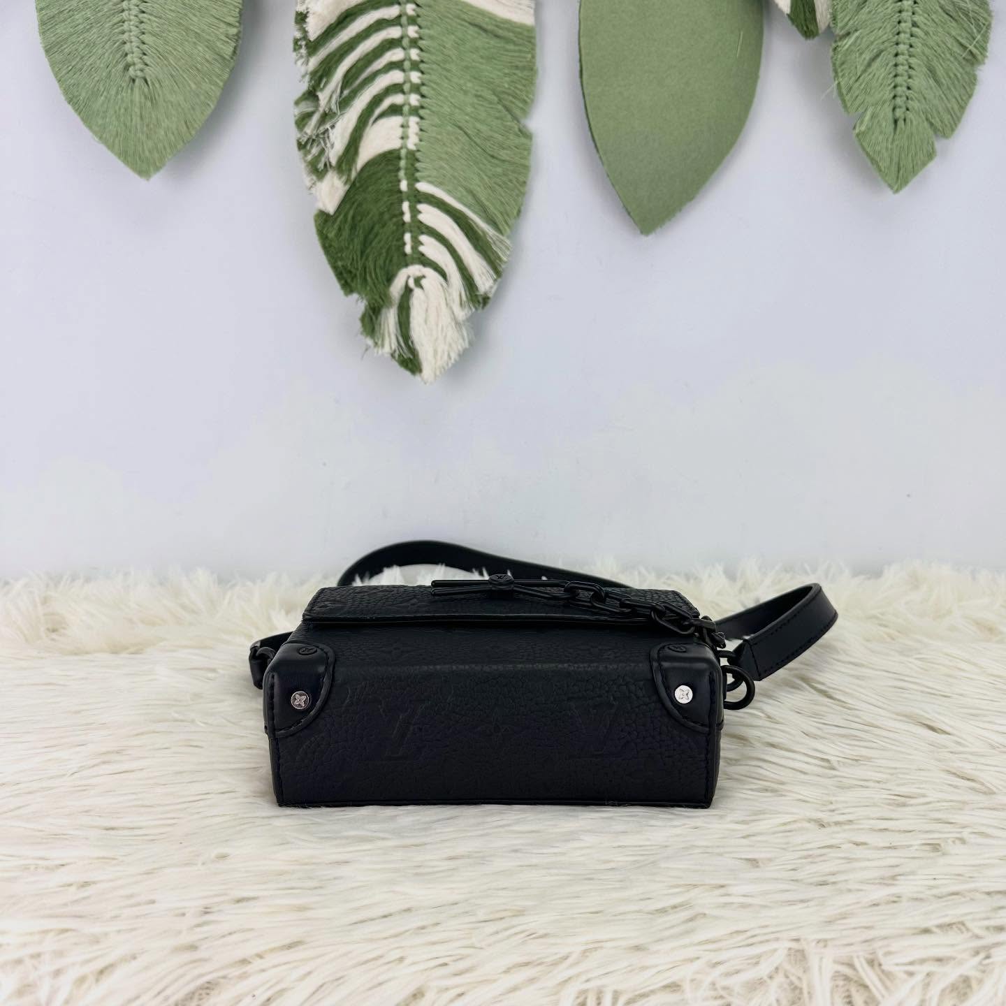 LV 🤍PRE OWNED 黑色真皮壓紋 Steamer 晶片款 🖤