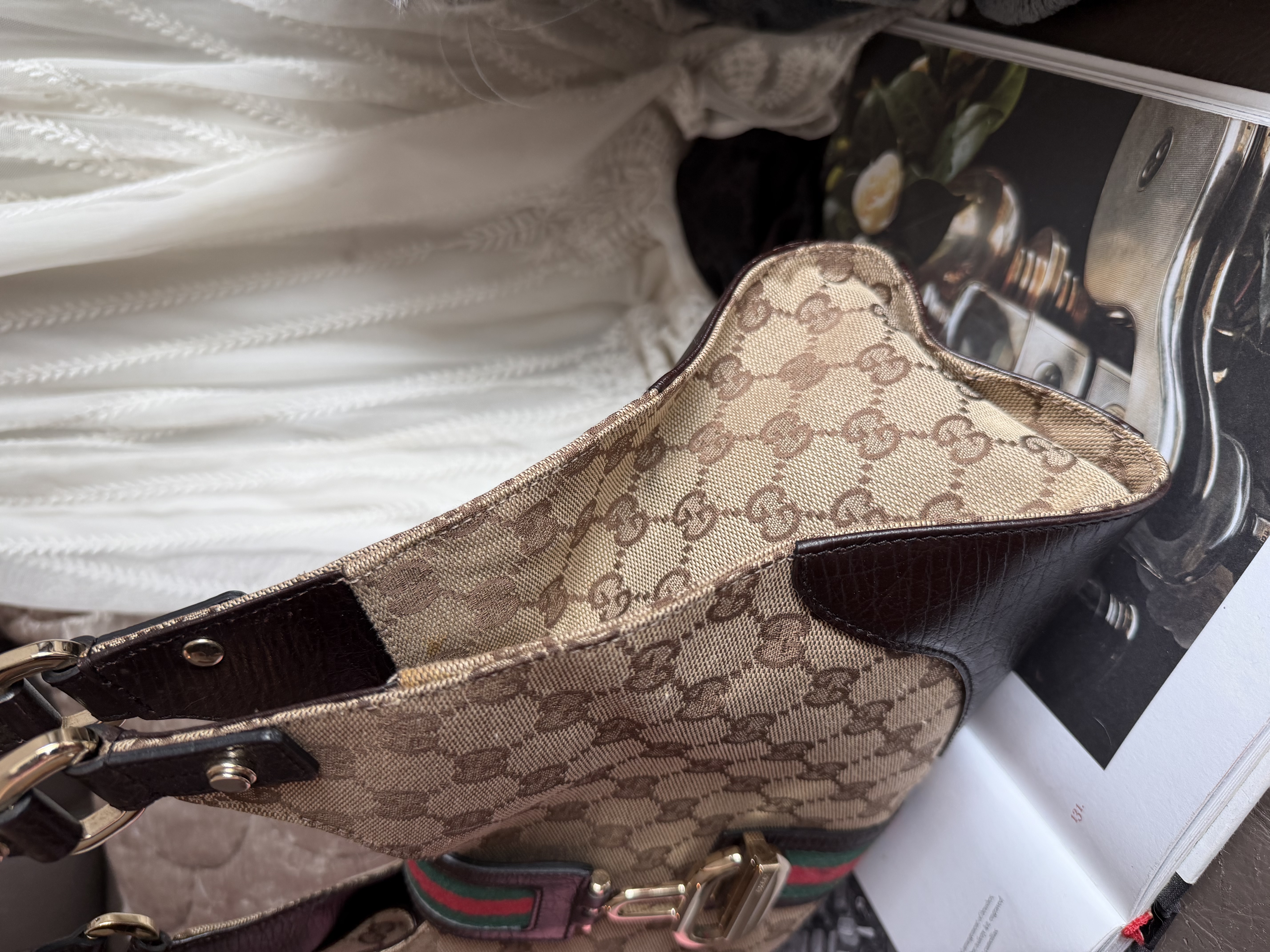 Vintage gucci jackie bag gold gg logo lock 