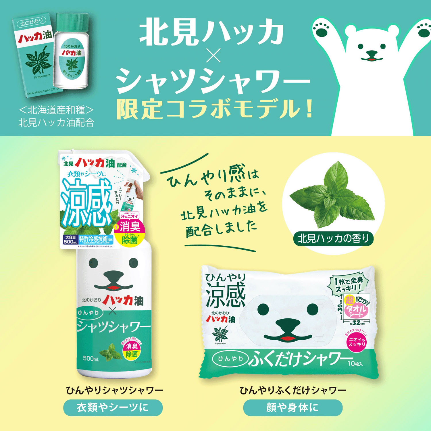  日本直送｜北見薄荷衣物涼感消臭噴霧 (500ml) Cooling Shirt Shower