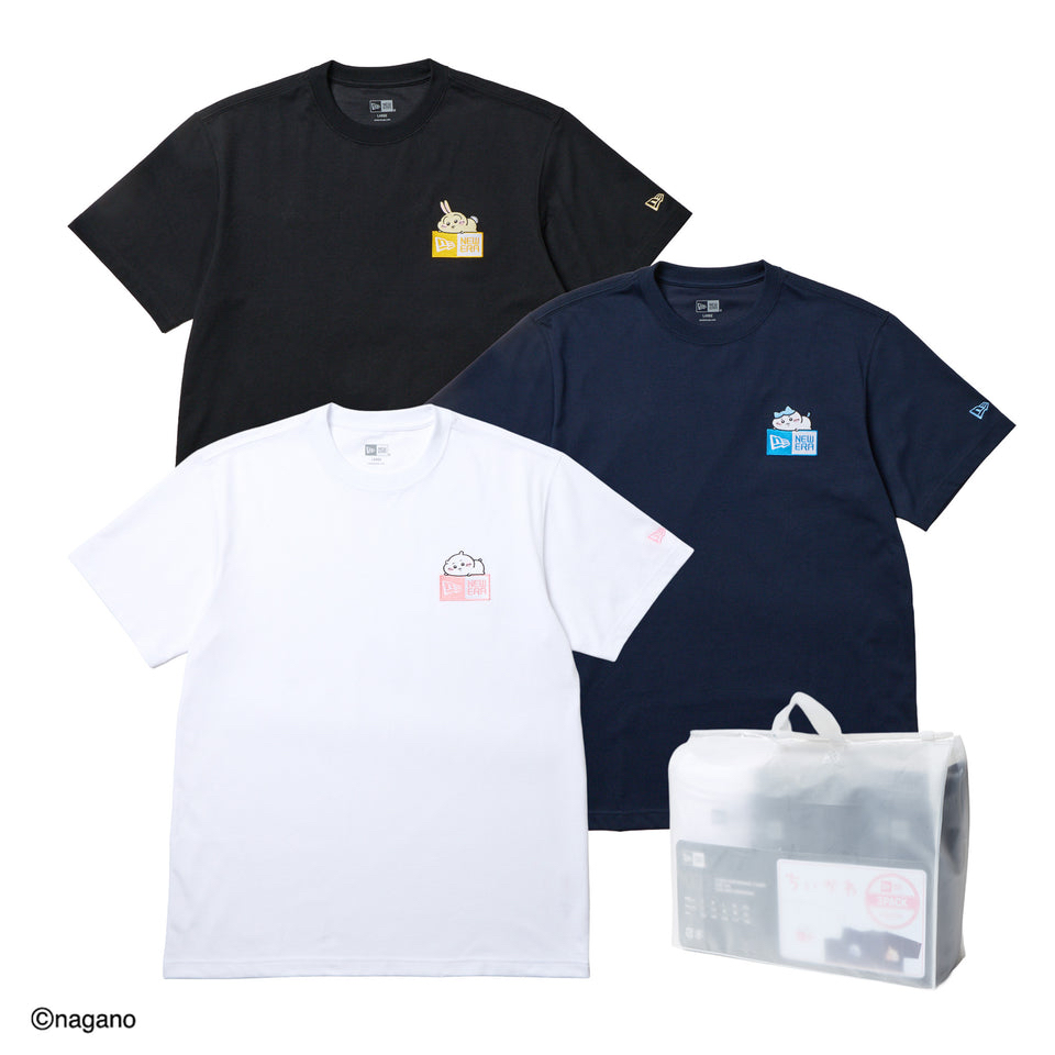 New Era 3-Pack Short Sleeve Performance T-Shirts Chiikawa / Chiikawa, Hachiware, and usai Designs in White/Black/Navy