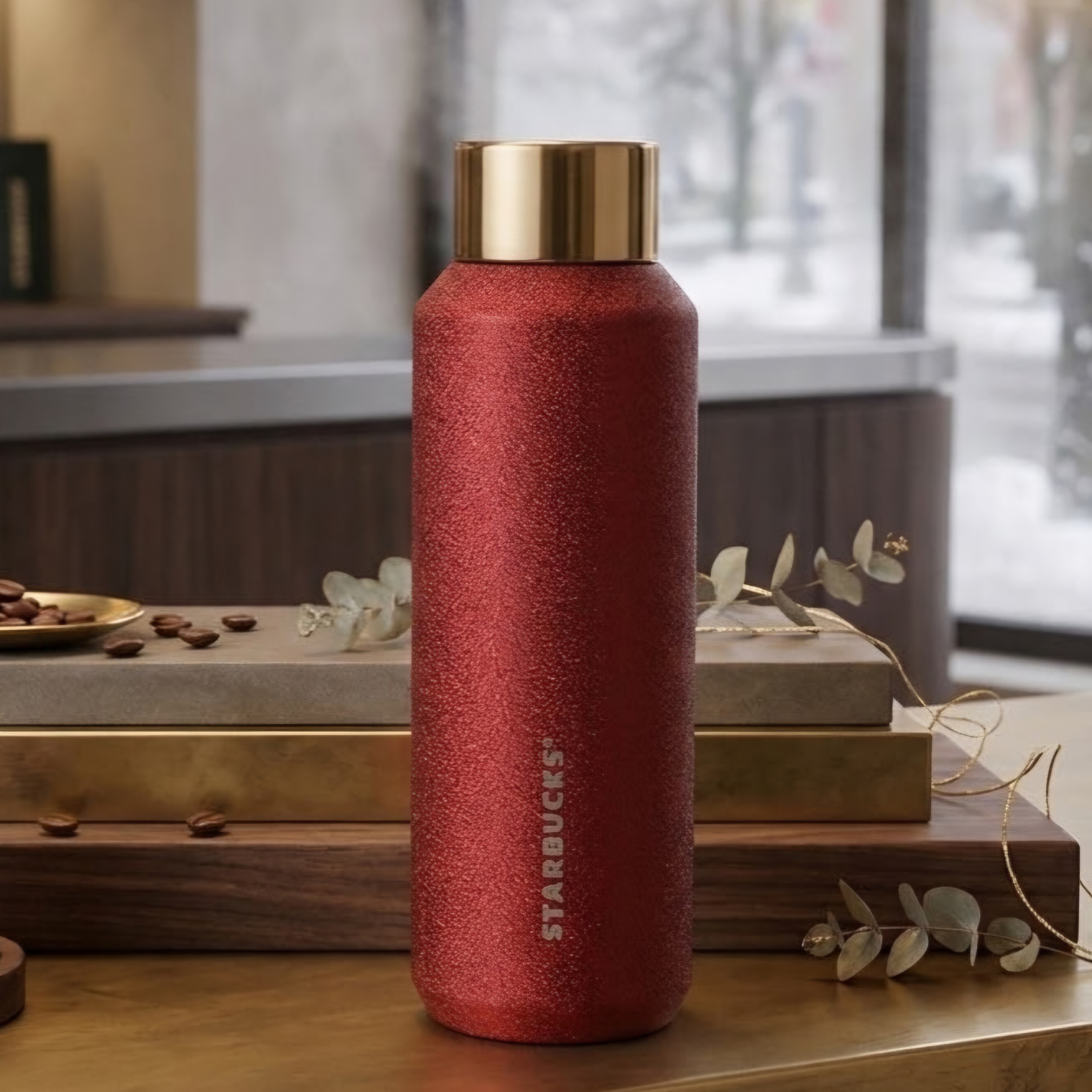 《日本 🇯🇵 STARBUCKS Colors of Holiday 聖誕系列》不銹鋼保溫瓶 閃耀紅 473ml