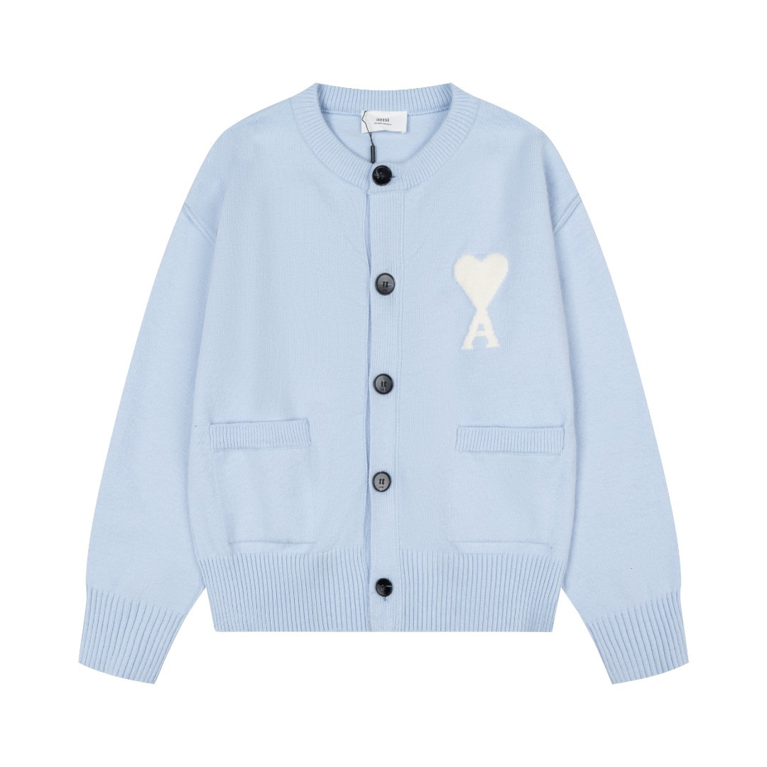 Ami 大愛心LOGO圓領開襟衫