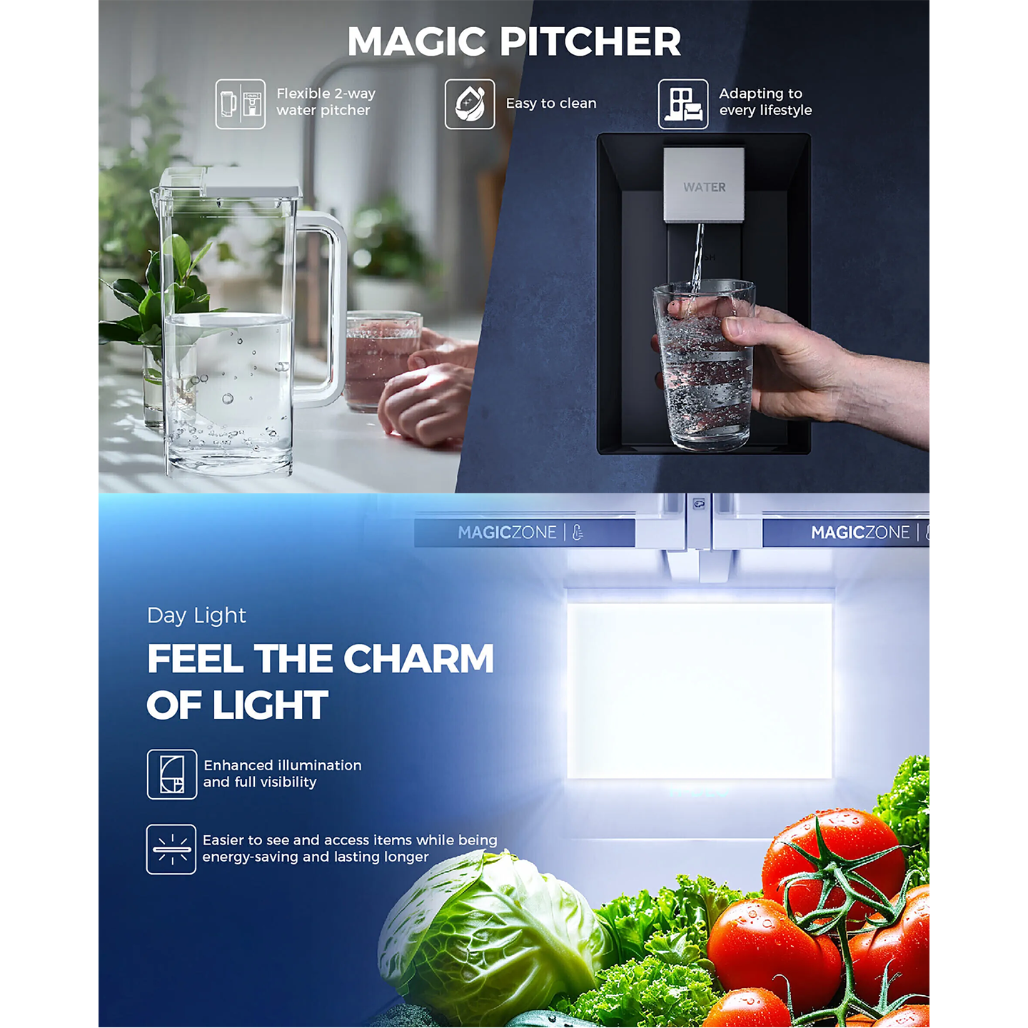 Haier 540L Twin Inverter Glass Door Fridge Gold (HRF-IT540AG)