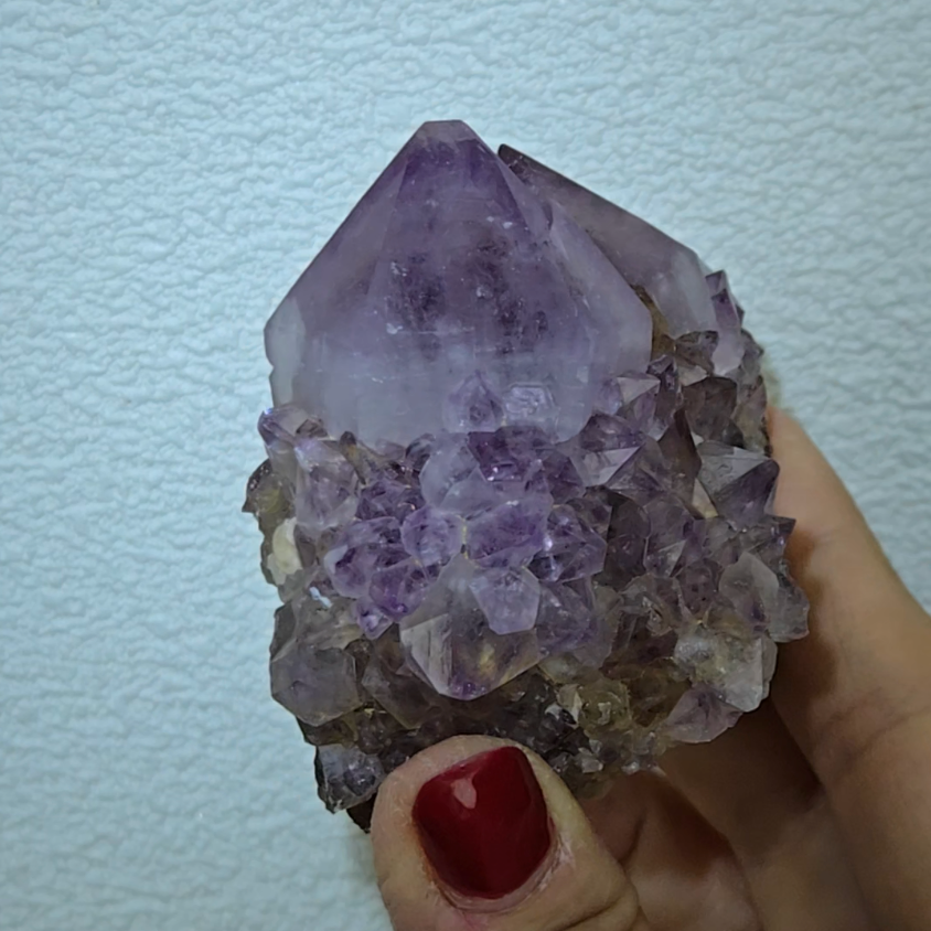 Spirit cactus quartz double points in deep purple - SPQ14
