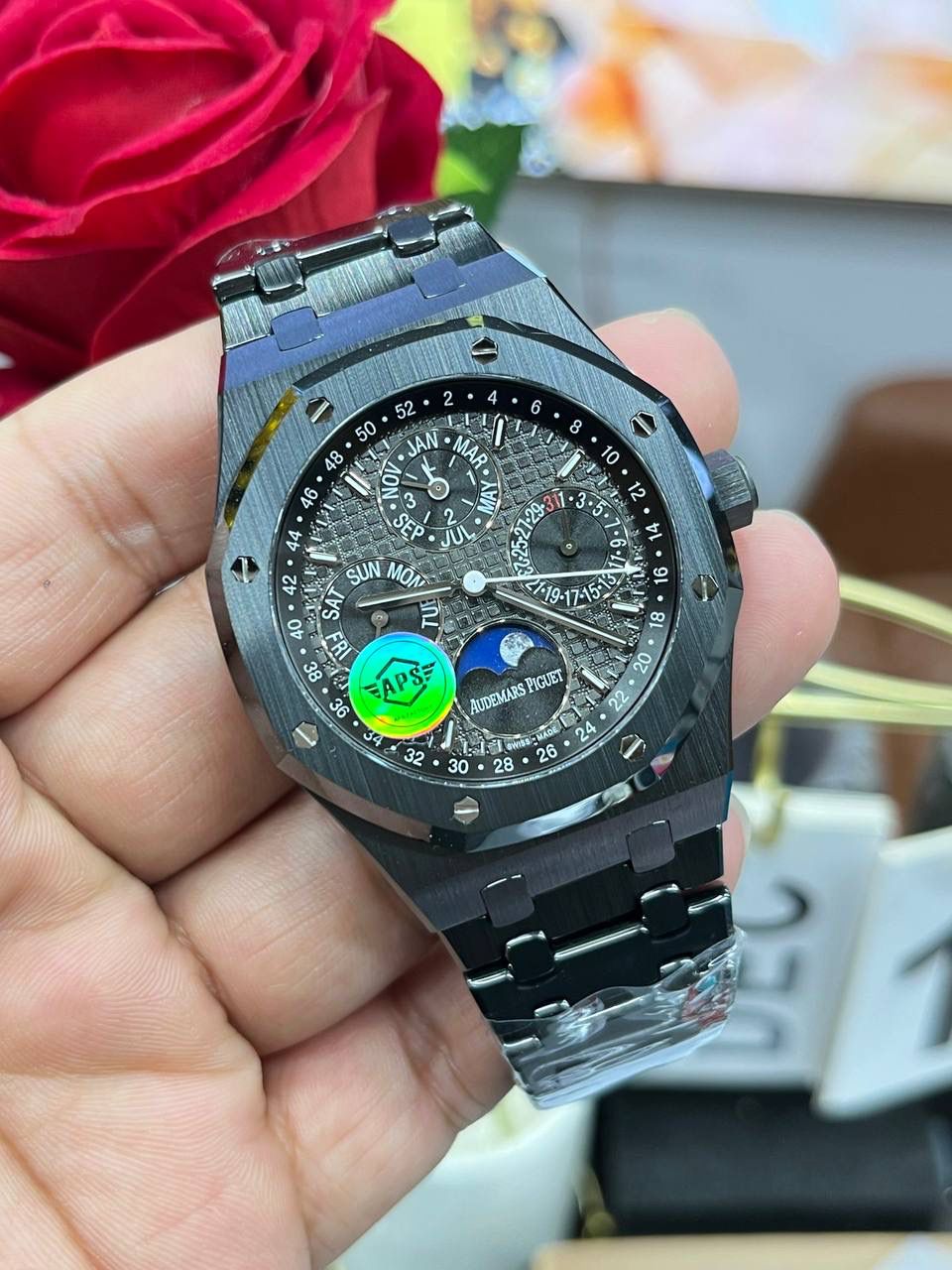 🚀爱彼黑陶瓷26579真月相 皇家橡树/41mm*10.5mm/5134一体机💯