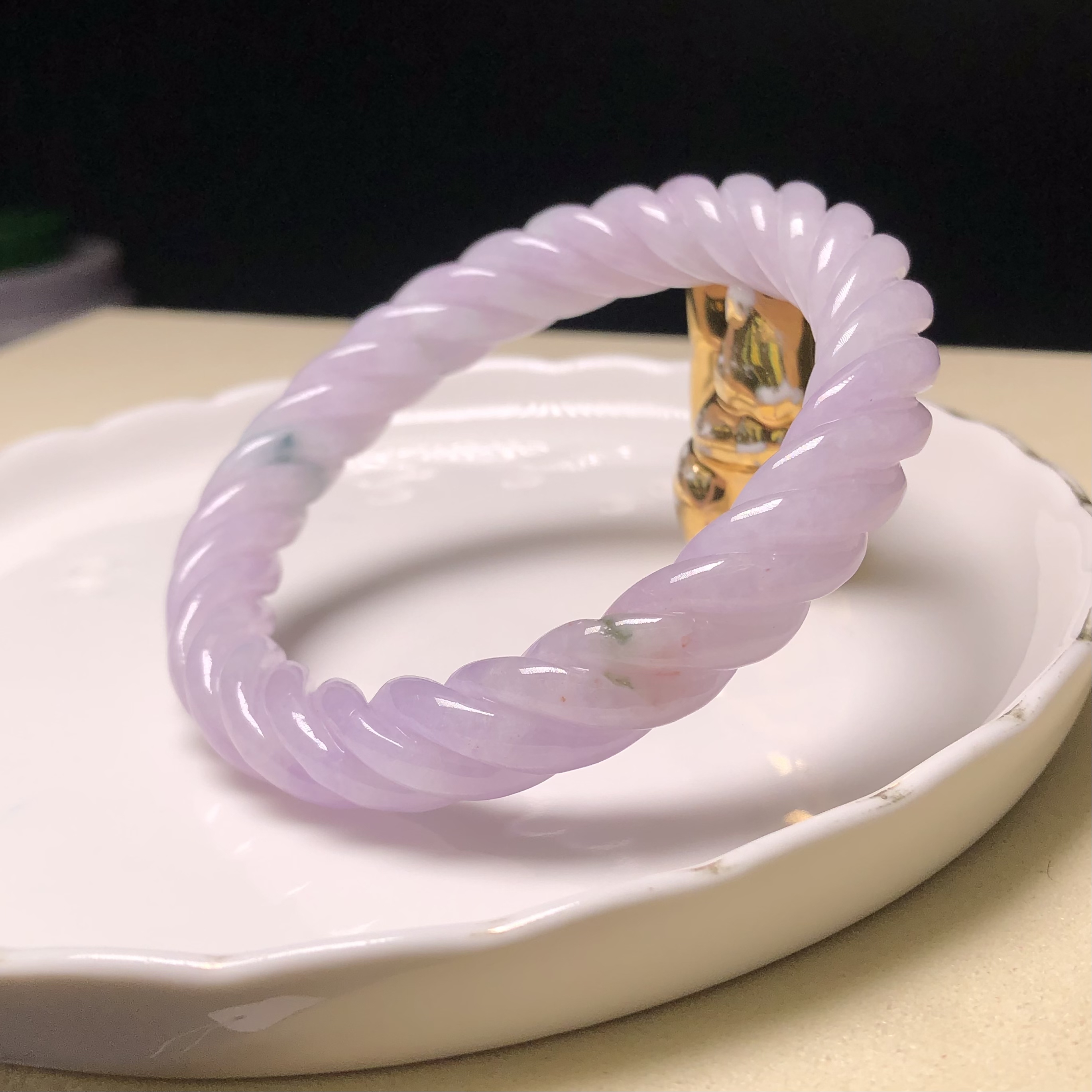 C06787 滿紫飄花扭紋鐲55mm