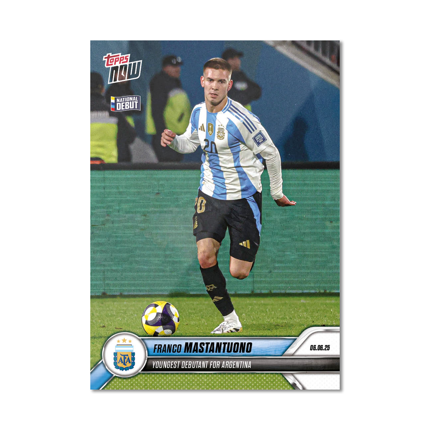 Franco Mastantuono RC - 2024-25 Argentina Topps NOW® #1 阿根廷最年輕上陣新人卡｜PR 7,463