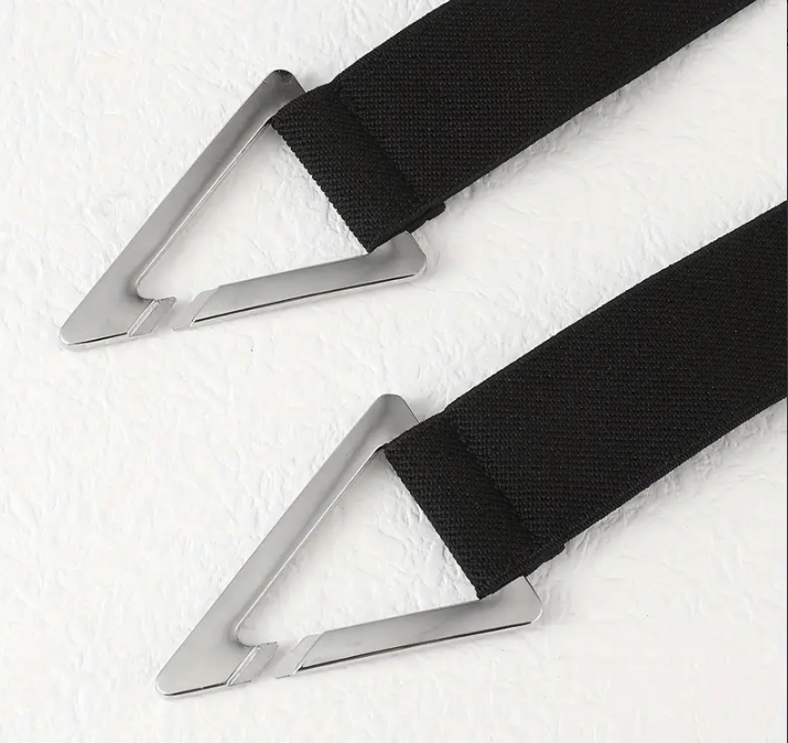 Stylish Triangle Buckle Belts Black Casual Elastic Waistband