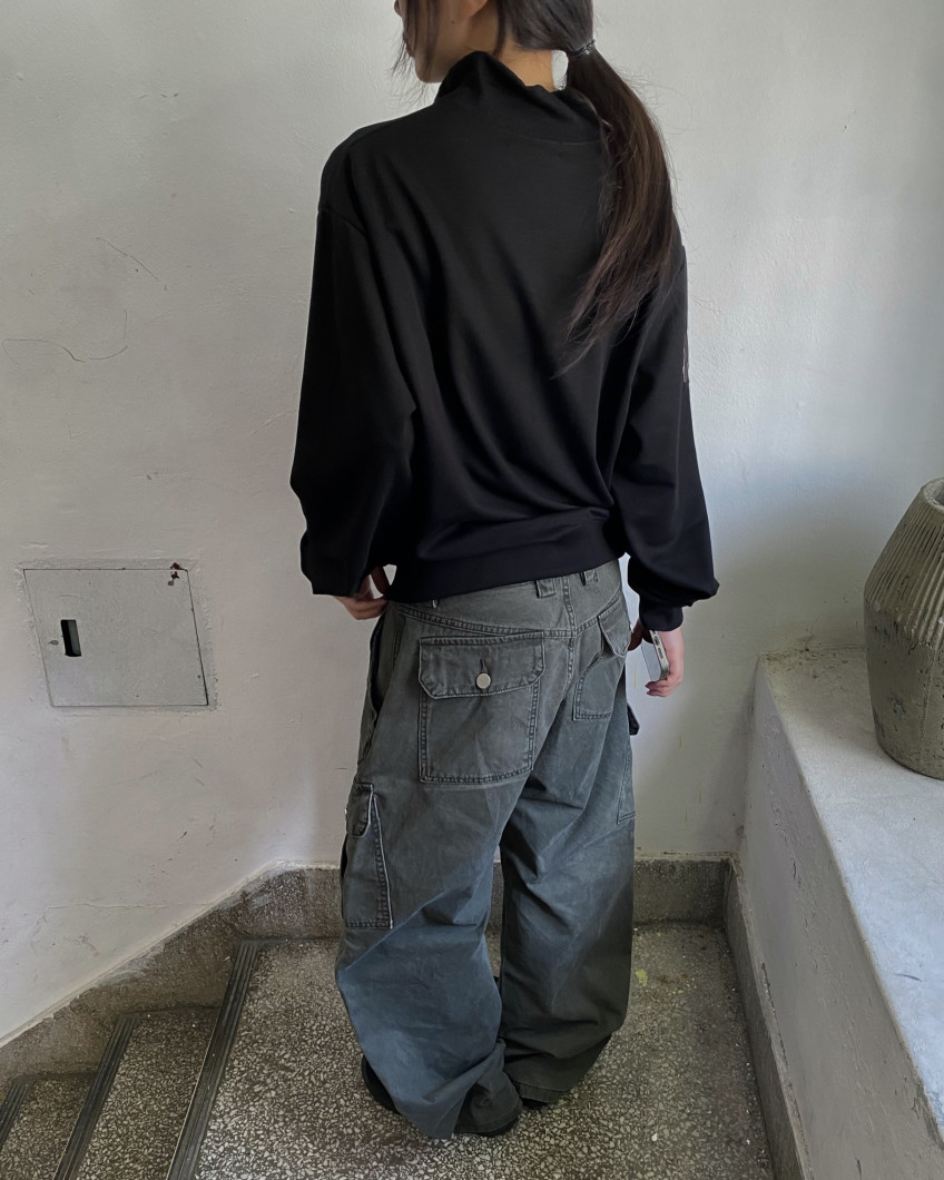 Graphic High-Neck Zip-Up