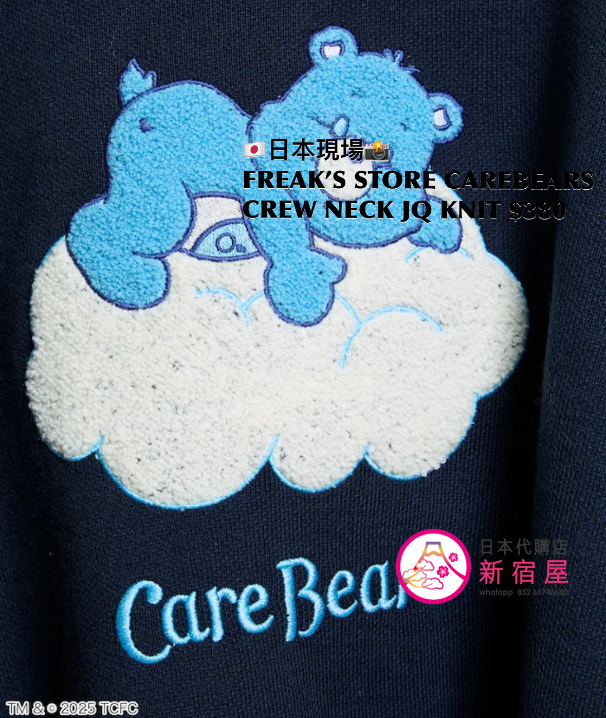 FREAK’S STORE CAREBEARS CREW NECK JACQUARD KNIT