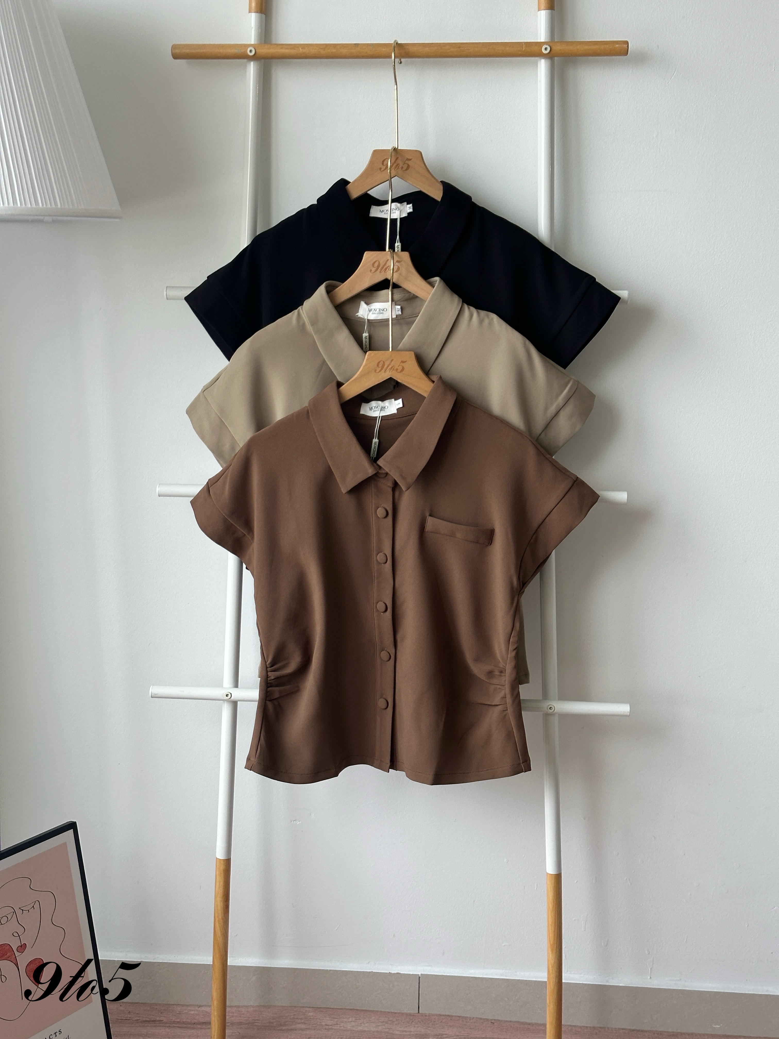 T4412 Cape Sleeve Ruched Shirt - 3 Colors 