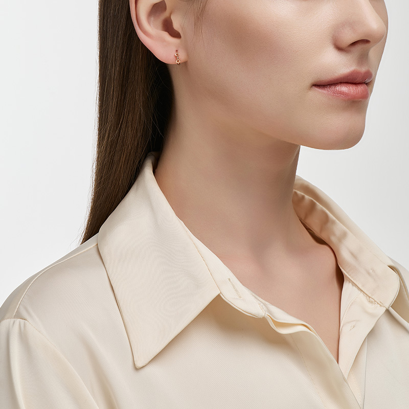 DIDIER DUBOT Miss Doux Rose Gold 14K玫瑰金耳環 (JDRERYF47XX)