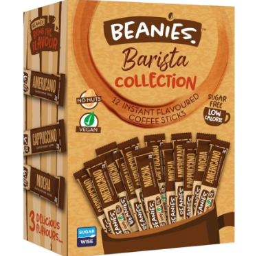 Beanies Barista Collection 無糖低卡 即沖咖啡粉 3款口味 X 12條 平行進口 (此日期前最佳：2025.09）