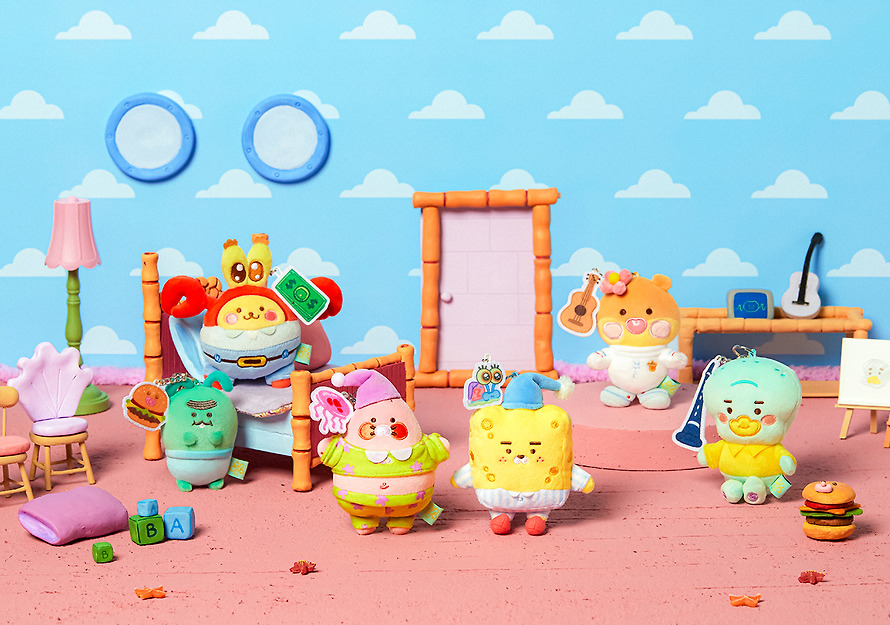 海綿寶寶 X Kakao Friends 公仔鎖匙扣