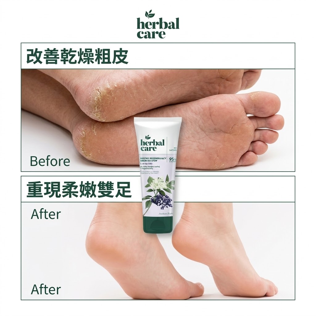 Herbal Care Black Elderberry Intensely Regenerating Foot Cream 草本黑接骨木密集修復護足霜 100ml 