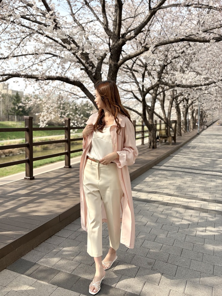 Silky Belted Trench Coat (Pink)