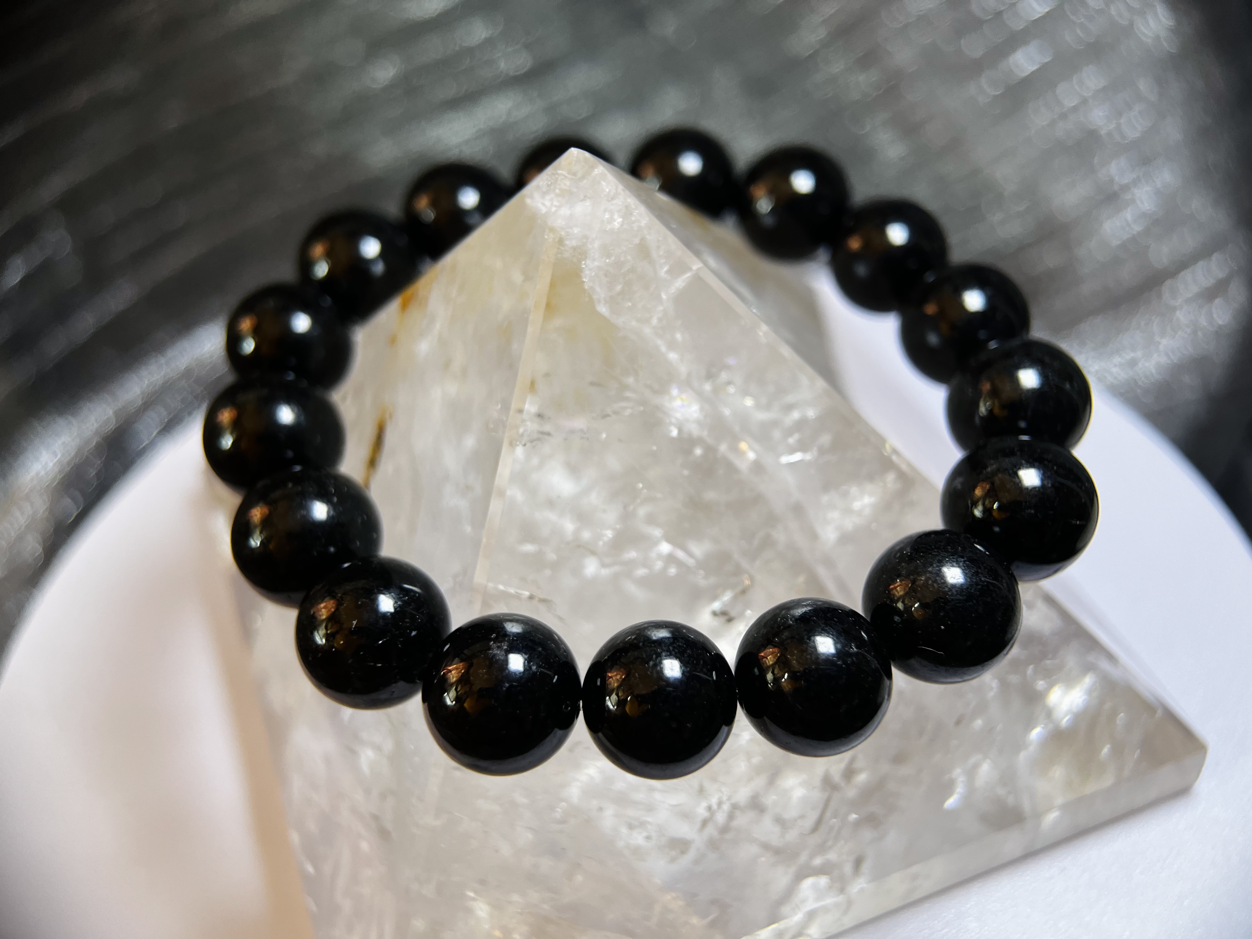 29B165 手鏈｜黑幽靈（滿盆）+髪晶共生