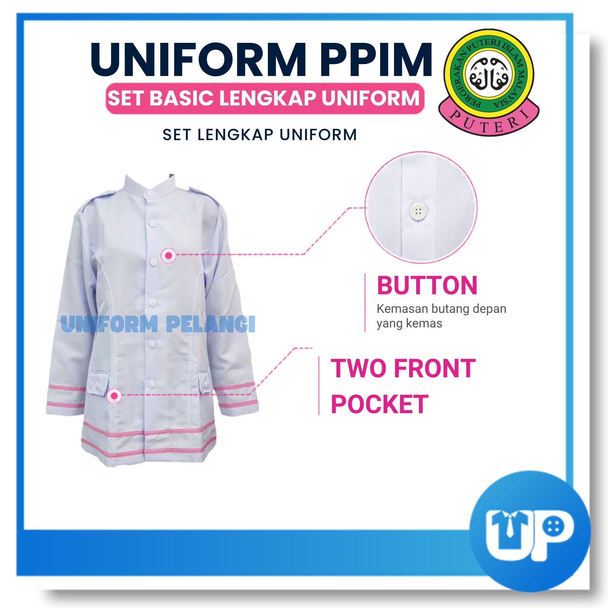 (SET LENGKAP) Puteri Islam (PPIM) Pakaian Seragam Uniform Lengakap Sekolah Menengah