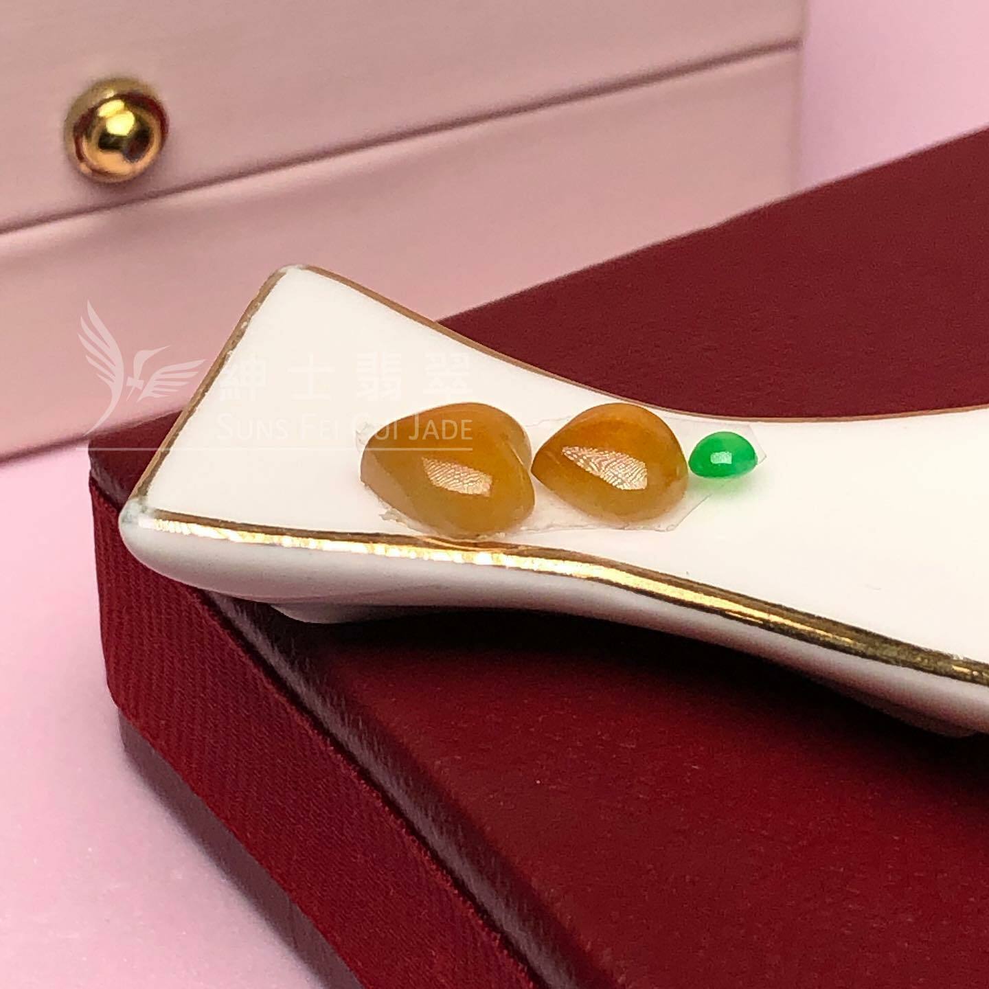 翡色蛋面拼小綠蛋