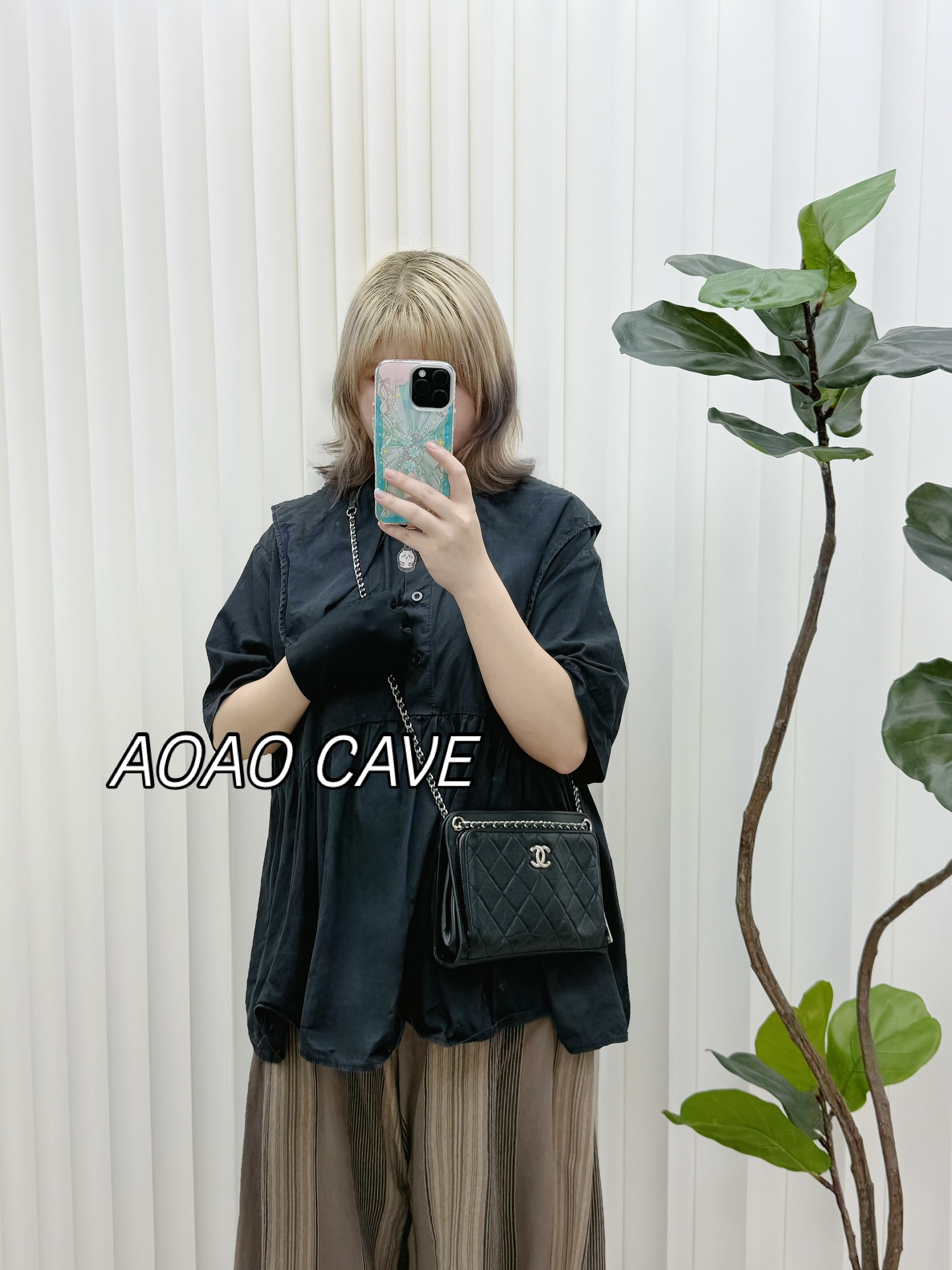 CHANEL 🤍PRE OWNED 🖤黑銀 斜孭腋下兩用 油臘皮🖤全套 