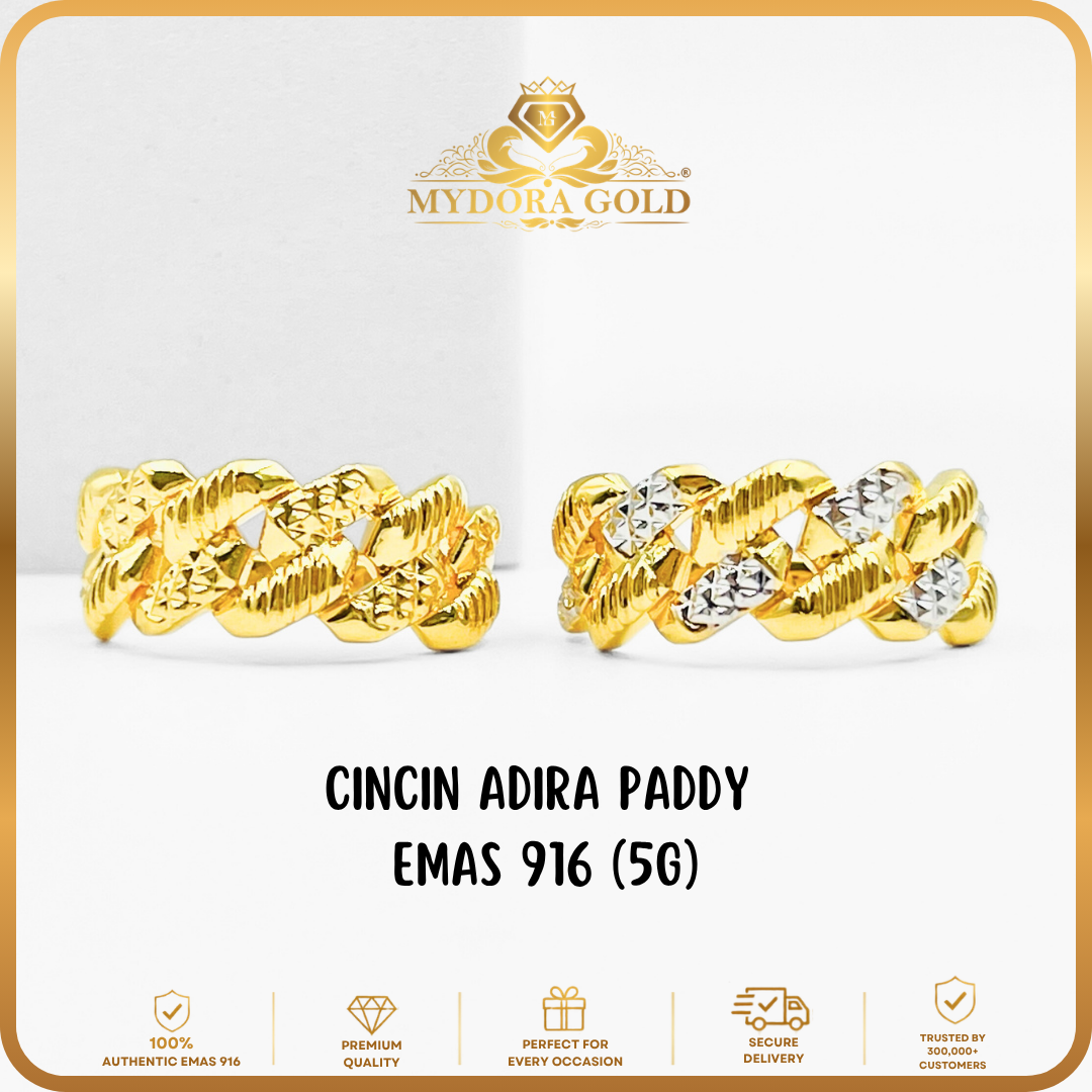 MYDORA Cincin Adira Paddy (5G) l EMAS 916/ 22K