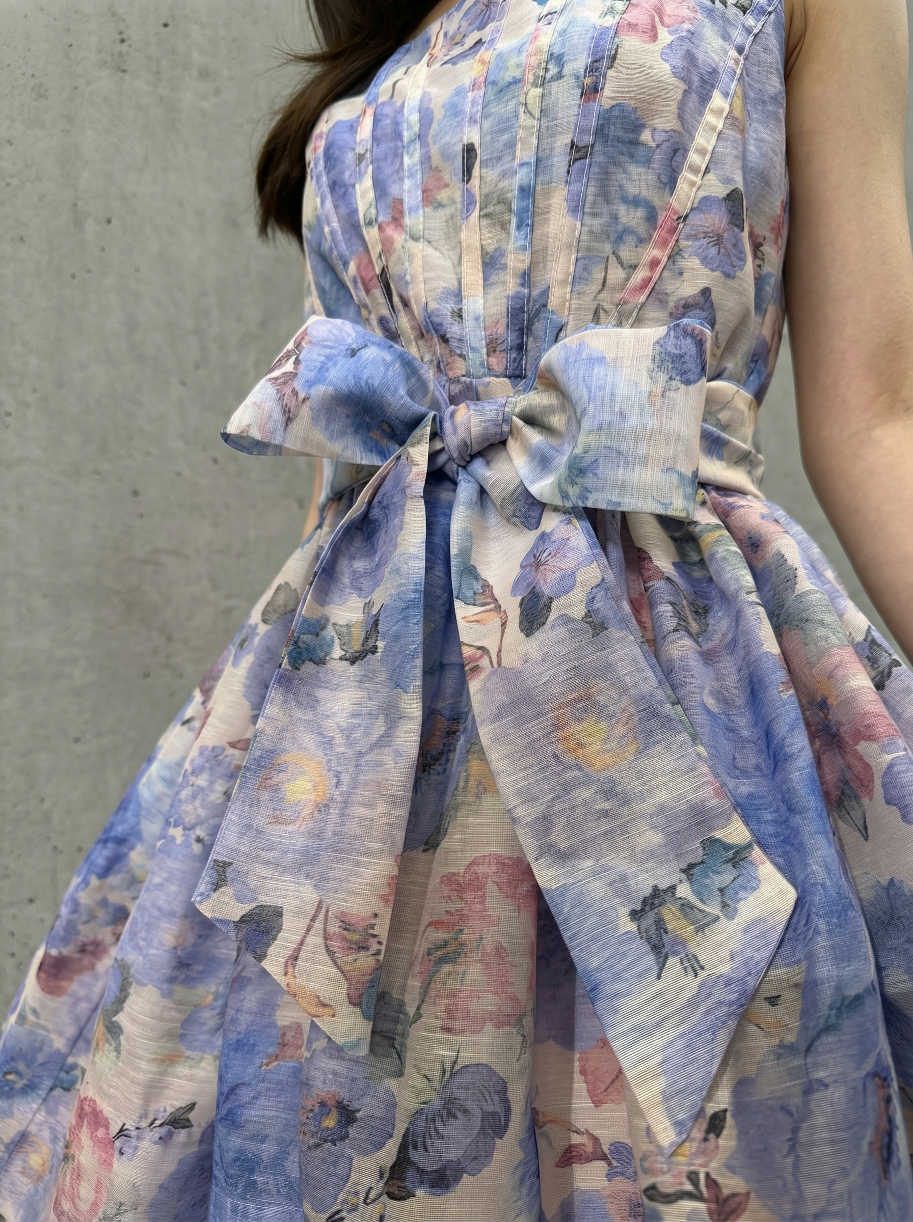 浪漫花卉薄紗連衣裙