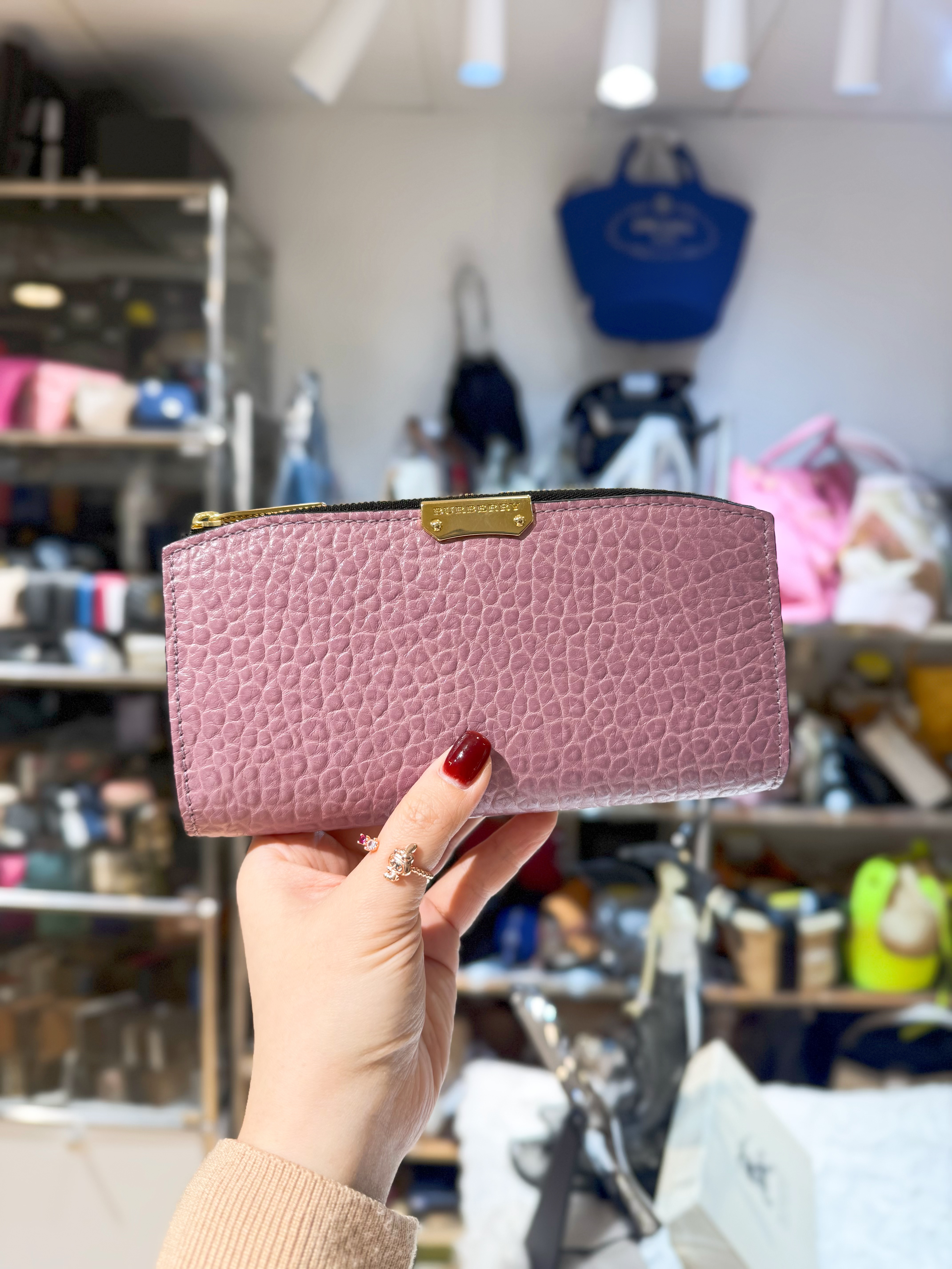 Burberry slim wallet pink heather