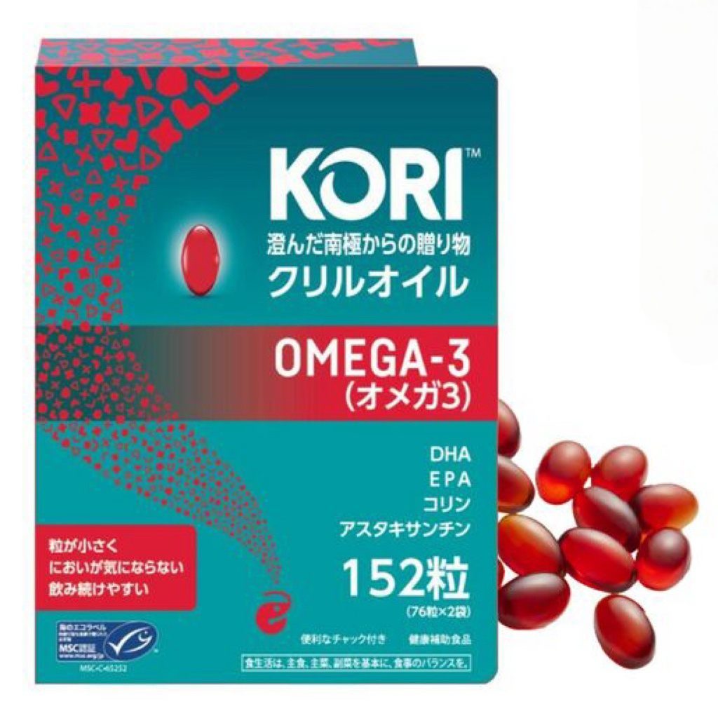 日本Costco直送 日本Kori 純天然南極磷蝦油軟膠囊 日本製 高吸收DHA EPA Omega-3 營養保健 超值禮盒 152粒裝