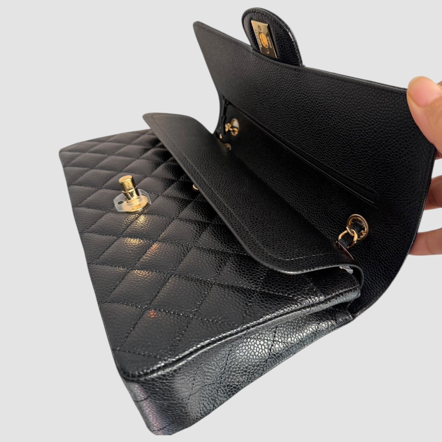 Chanel Caviar CF25 荔枝皮金扣