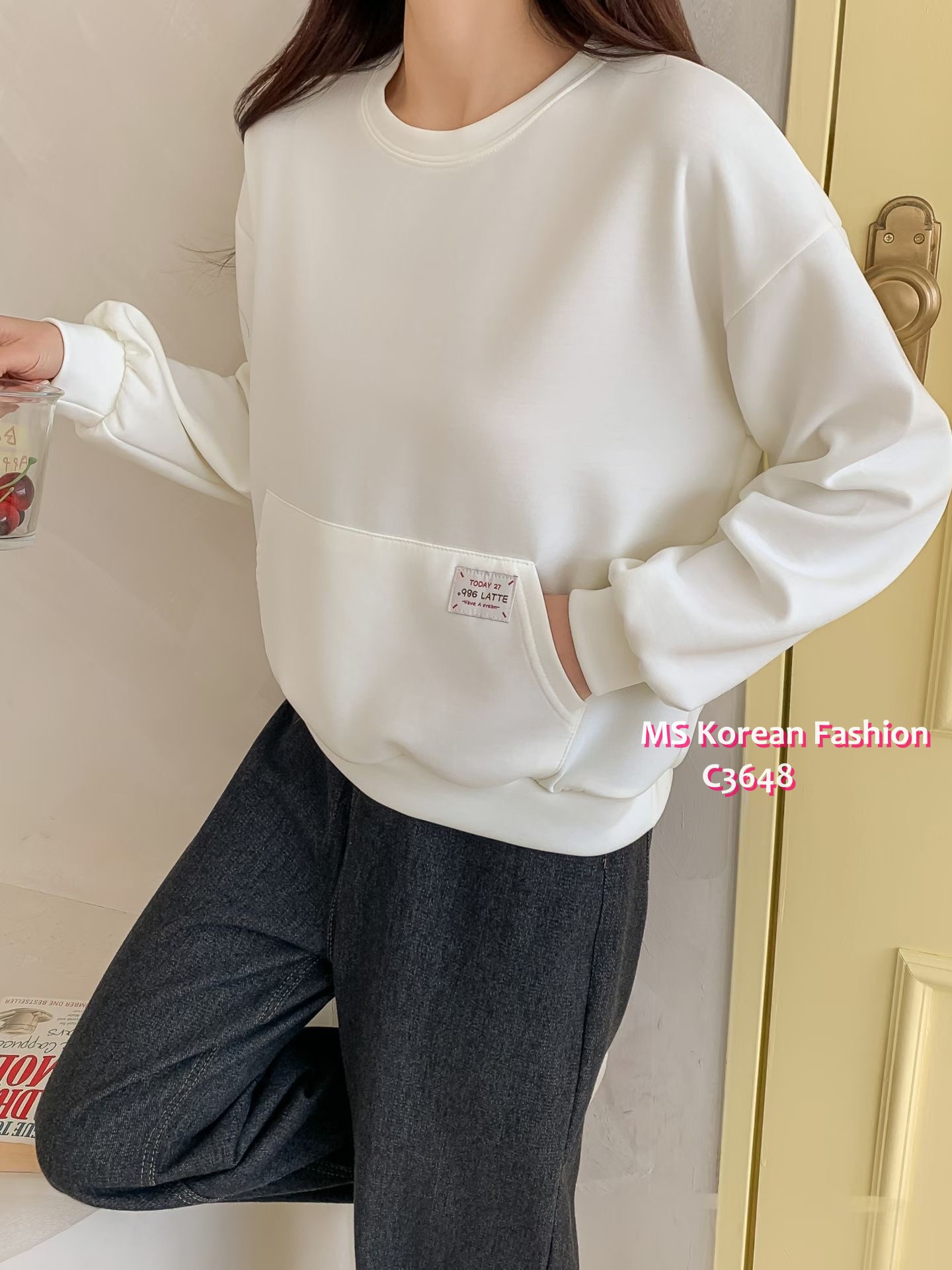 C3648 韓國🇰🇷淨色衛衣