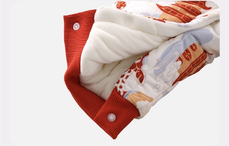 🧨新年款預訂🧨中國風印花連小魚袋夾棉連身爬服/分體套裝