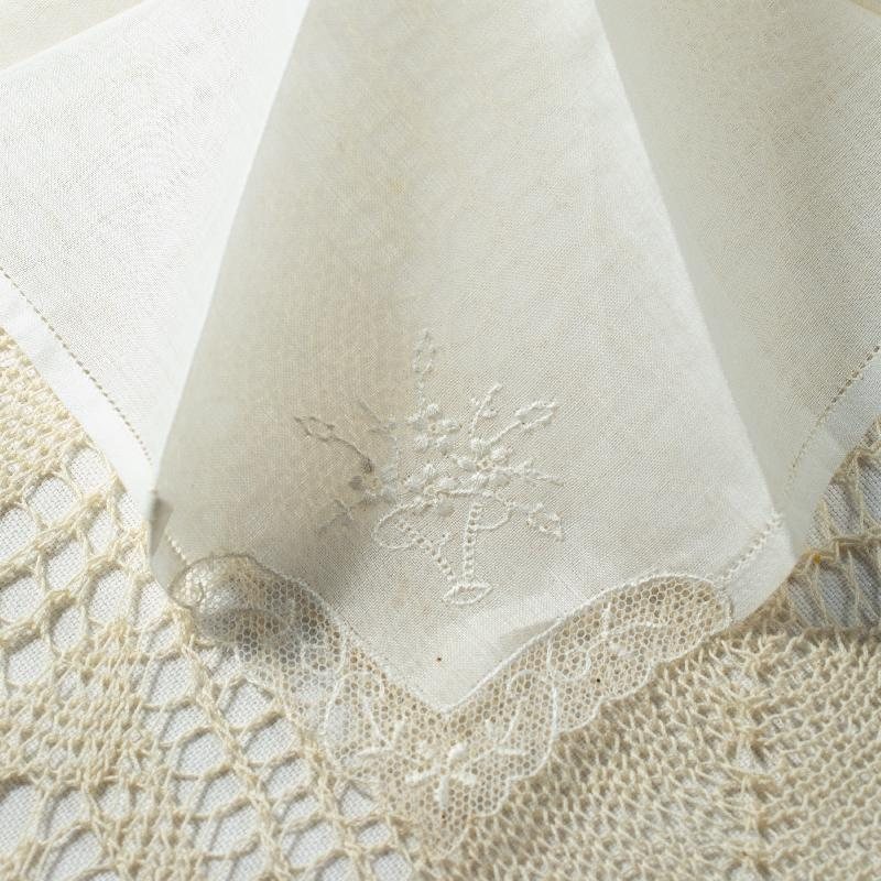 Vintage Made in Switzerland Hand Embroidered Handkerchief (EX020)