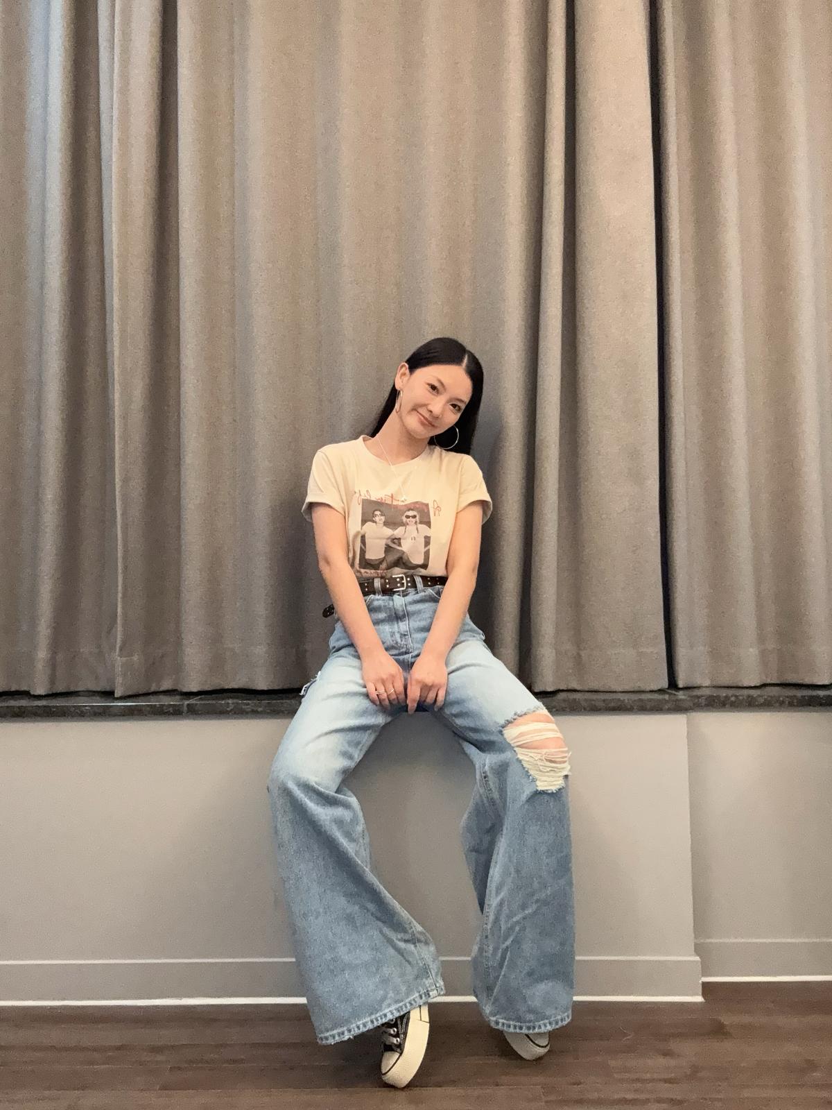A14洗水print Tee