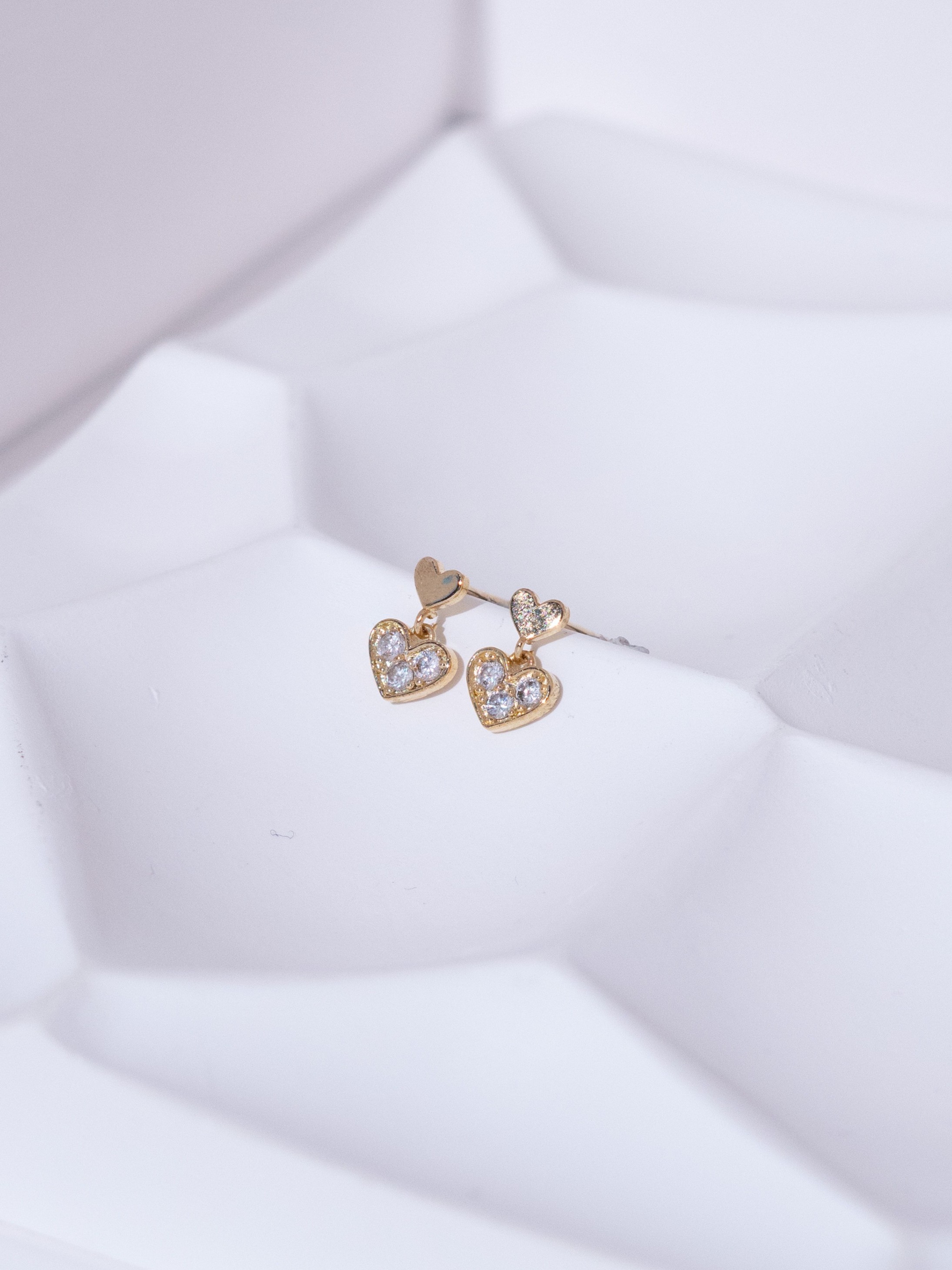 Sparkling Love Stud Earrings (Silver post)