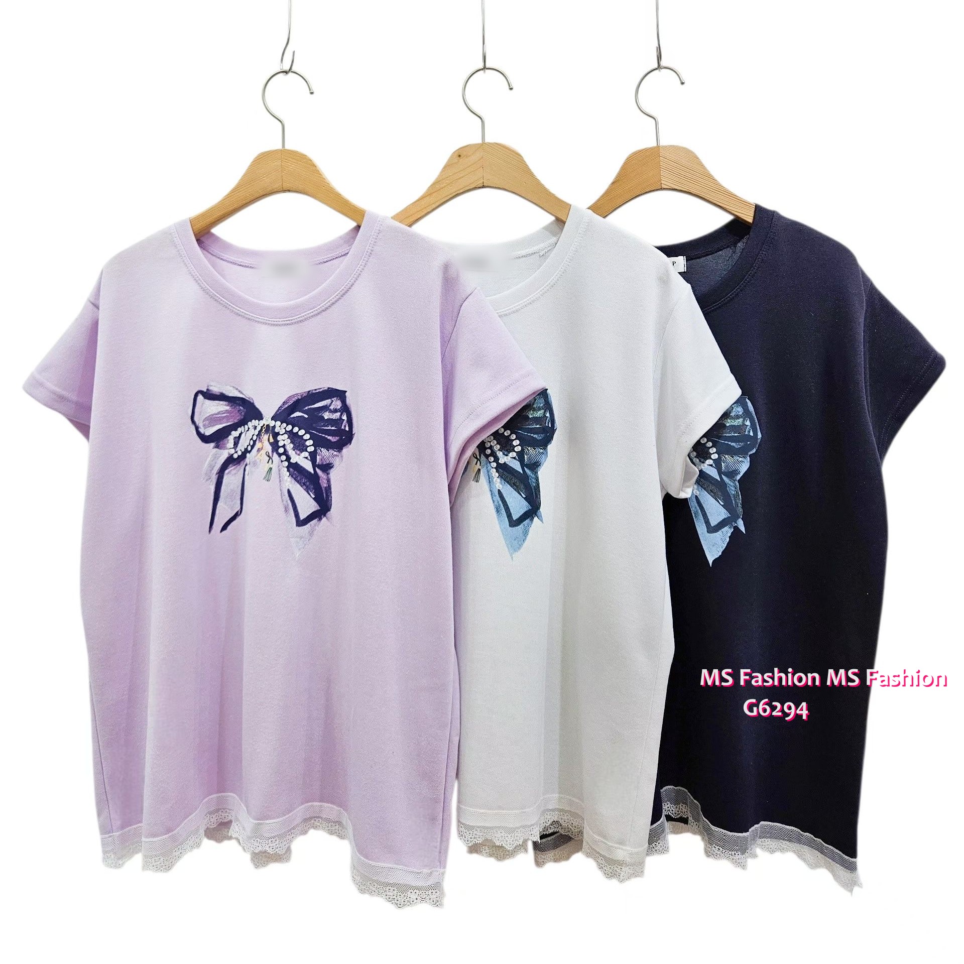 G6294 韓國🇰🇷蝴蝶print lace腳top