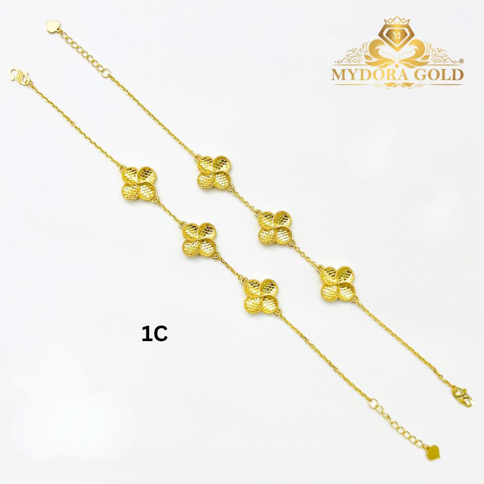 MYDORA Rantai Tangan Fesyen Sisik Bling l EMAS 916/22K