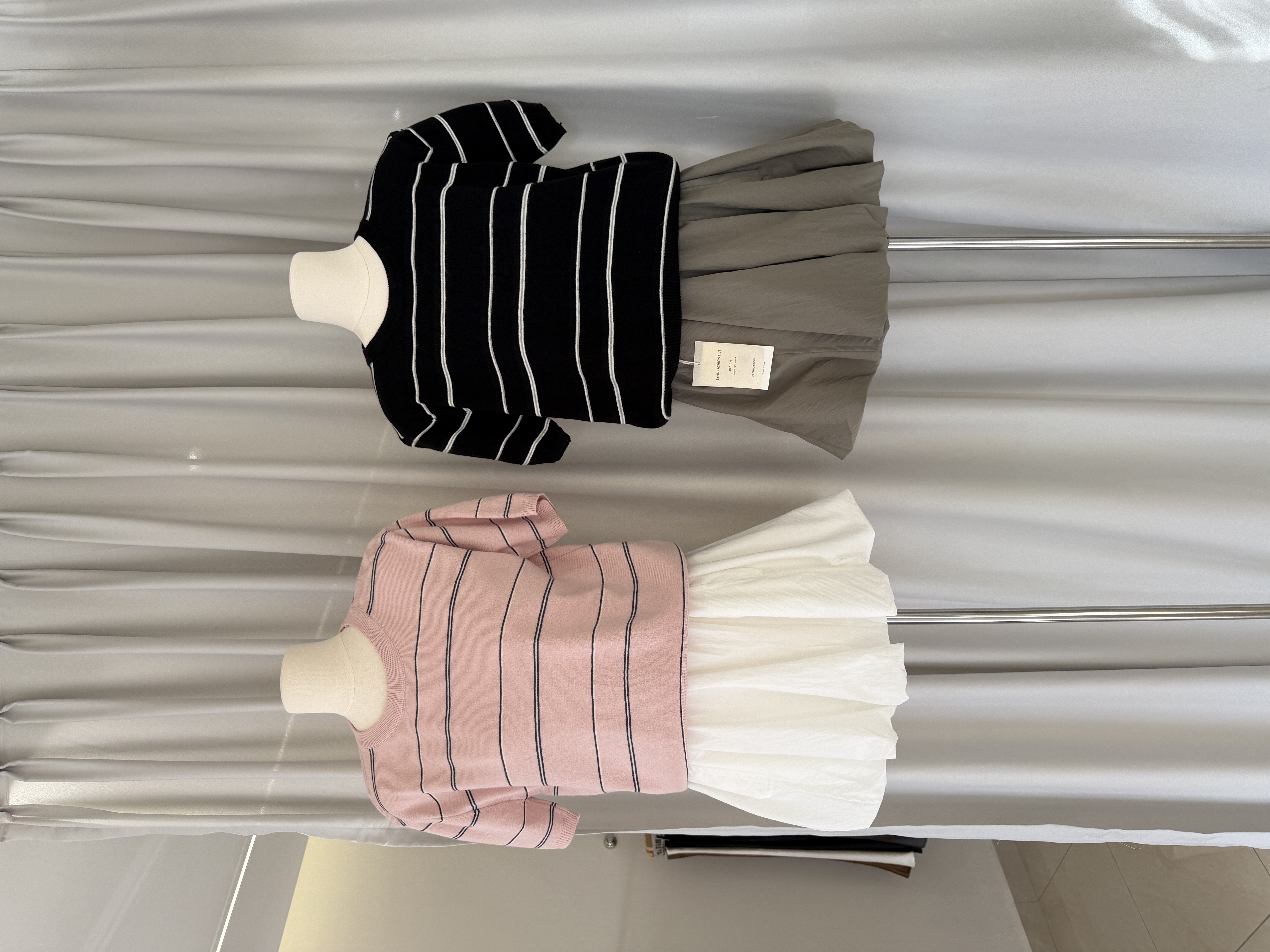 6507 韩系百搭条纹针织短袖