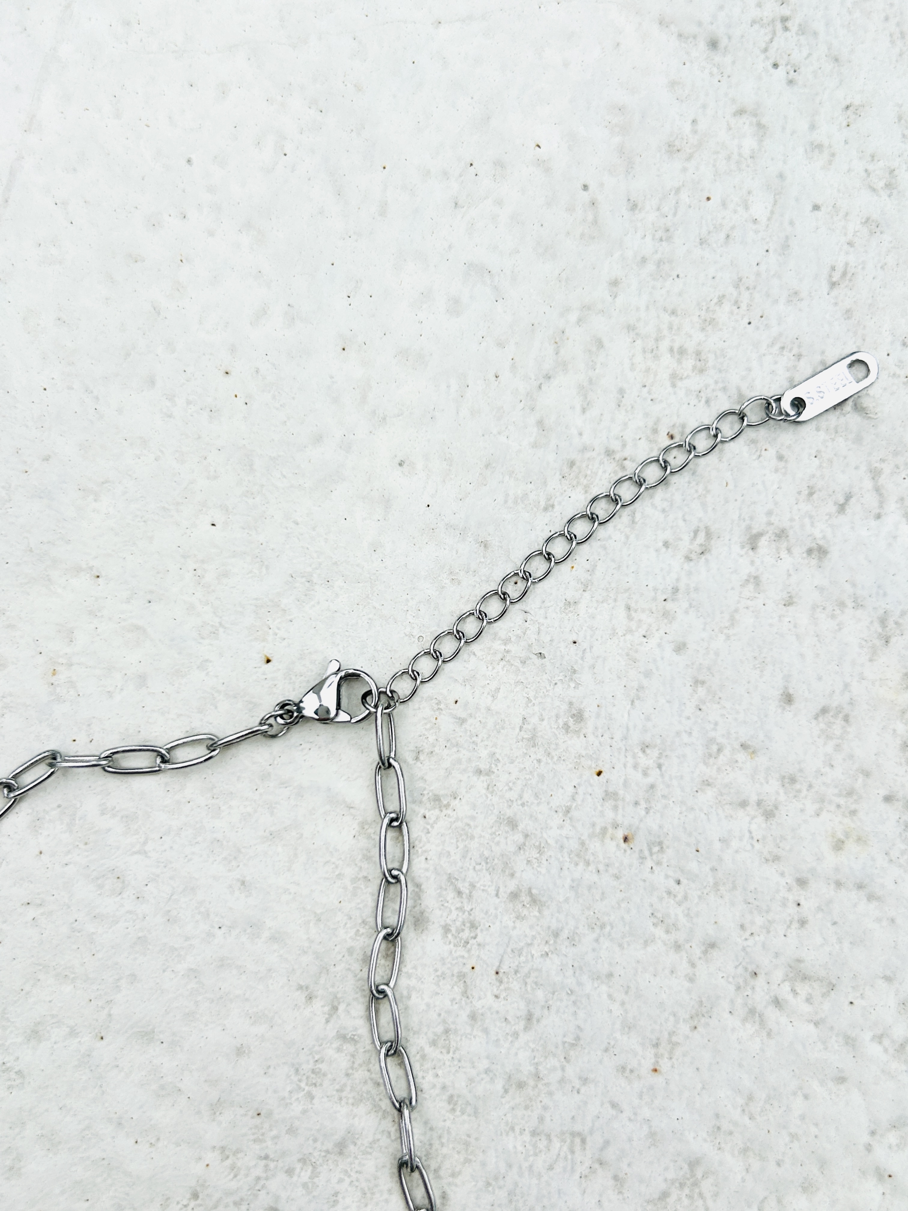Silver hand stainless necklace