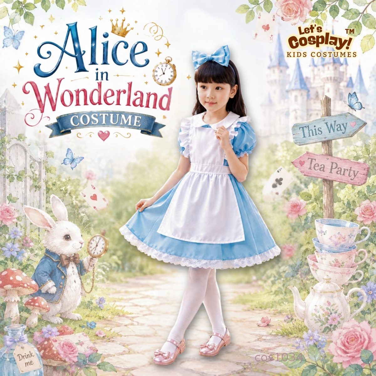 兒童愛麗絲服裝 Alice Costume 愛麗絲角色扮演服 Alice Cosplay Costume World Book Day服裝 香港現貨 Lets Cosplay